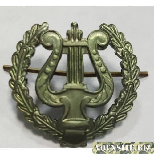 Эмблема петличная военно-оркестровые служба с венком защита металл