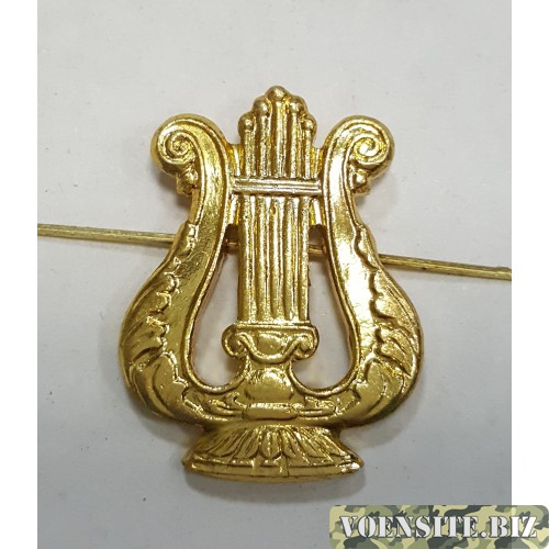 Эмблема петличная военно-оркестровые служба без венка золото металл