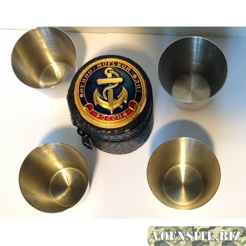 Набор стопок в кожаном чехле с символикой малый Военно-Морской Флот