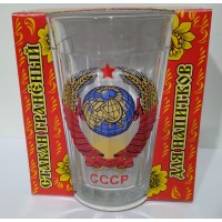 Стакан граненный с деколью Герб СССР
