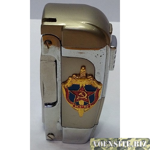 Зажигалка газовая турбо с символикой знак Щит КГБ с инструментами