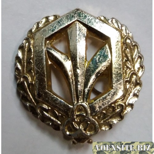 Эмблема петличная РХБЗ с венком золото металл