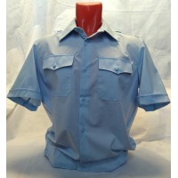 Рубашка голубого цвета Полиции короткий рукав р.36-47