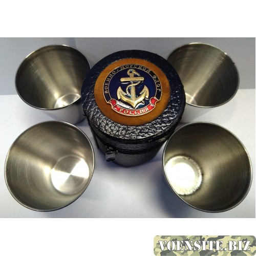Набор стопок в кожаном чехле с символикой средний Военно-Морской Флот