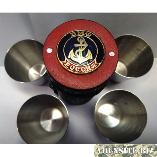 Набор стопок в кожаном чехле с символикой малый Военно-Морской Флот якорь