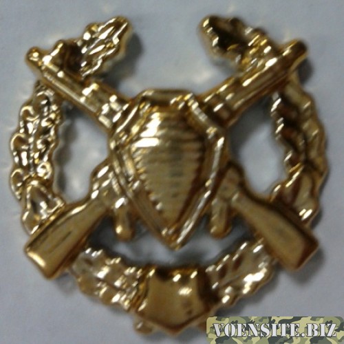 Эмблема петличная пограничные войска с венком золото полиамид