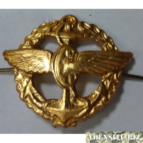 Эмблема петличная служба военных сообщений с венком золото металл
