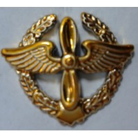 Эмблема петличная ВВС с венком золото полиамид