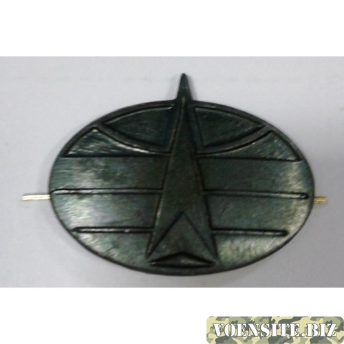 Эмблема петличная Космические войска без венка защита металл