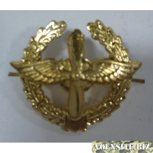 Эмблема петличная ВВС с венком золото металл