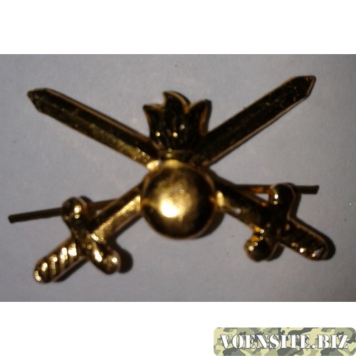 Эмблема петличная сухопутные войска без венка золото металл