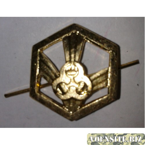 Эмблема петличная РХБЗ без венка золото металл