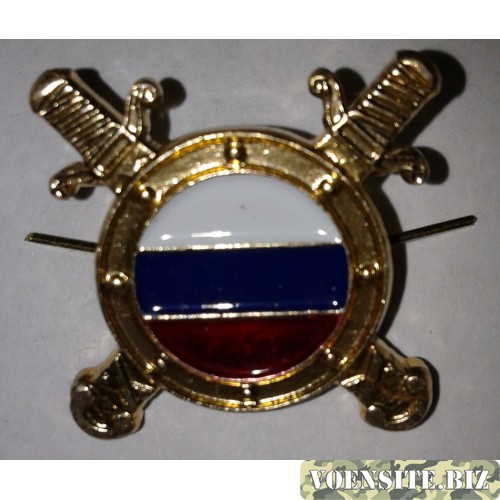 Эмблема петличная внутренняя служба МВД без венка с эмалью триколор металл