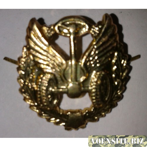 Эмблема петличная Автомобильные войска с венком золото металл