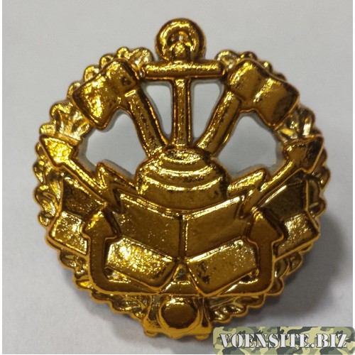 Эмблема петличная инженерные войска с венком золото полиамид