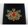 Галстук черного цвета ВМФ с вышивкой (орел с якорями) и словом "Россия"